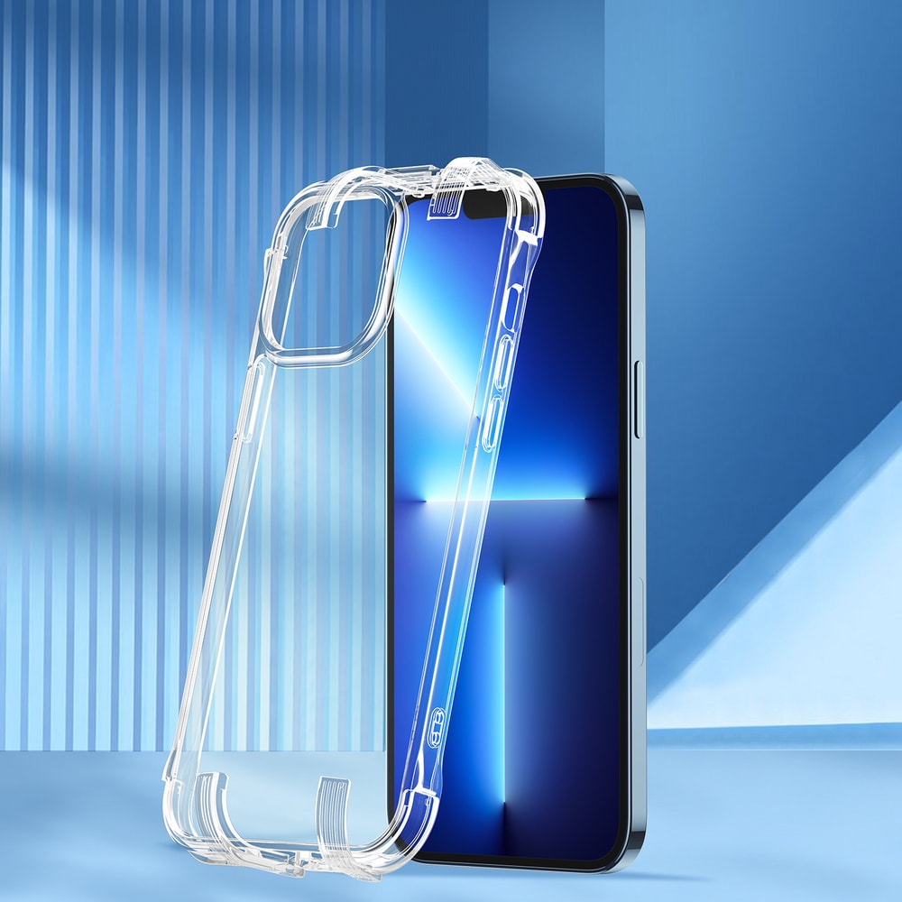 Joyroom Defender Series etui for iPhone 13 Pro Max, robust, transparent med kickstand (JR-BP956)