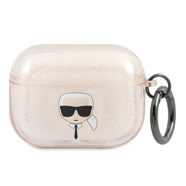 Karl Lagerfeld Glitter Karl's Head-etui for AirPods Pro - Gull