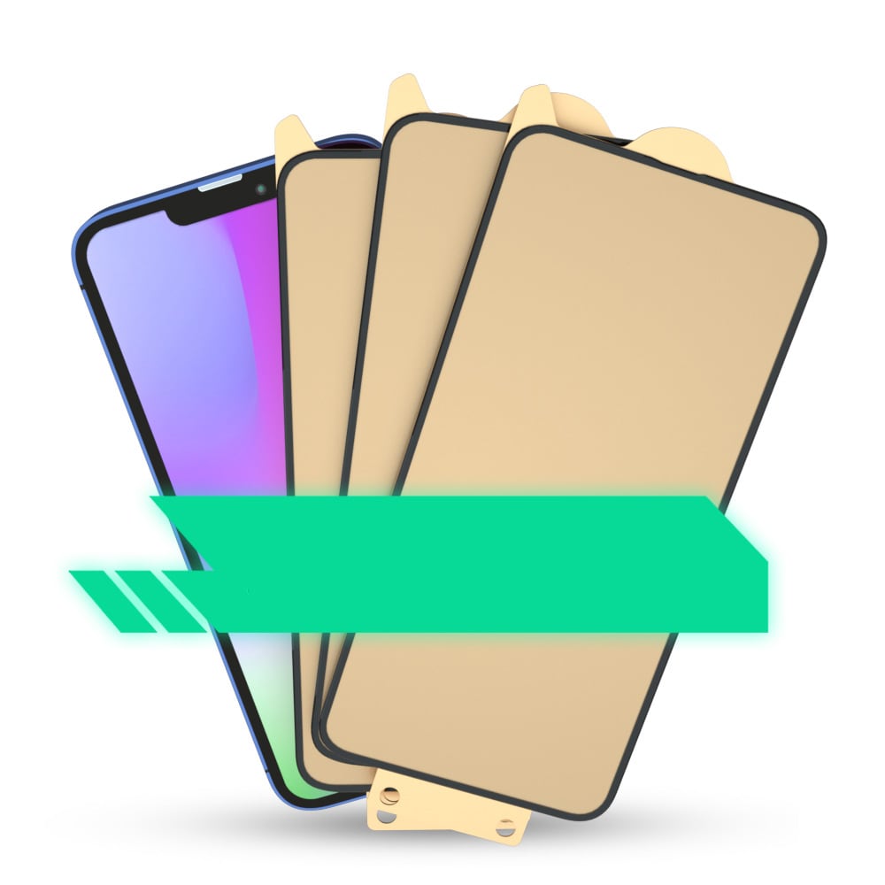 Bestsuit 6in1 sett for iPhone 13 mini: etui, herdet glass, film, kameraobjektiv, kluter, aplikator