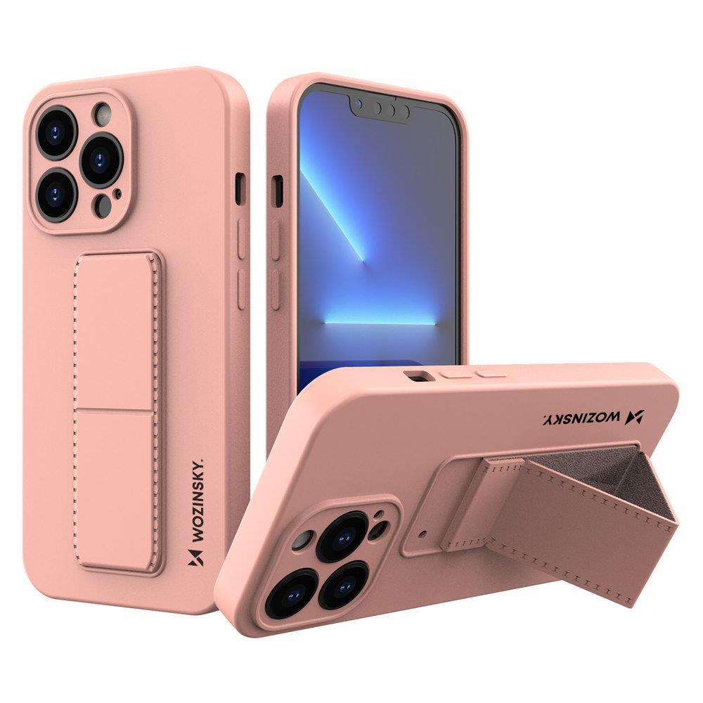 Wozinsky Kickstand-etui iPhone 13 Pro Max silikonetui med stativ Rosa