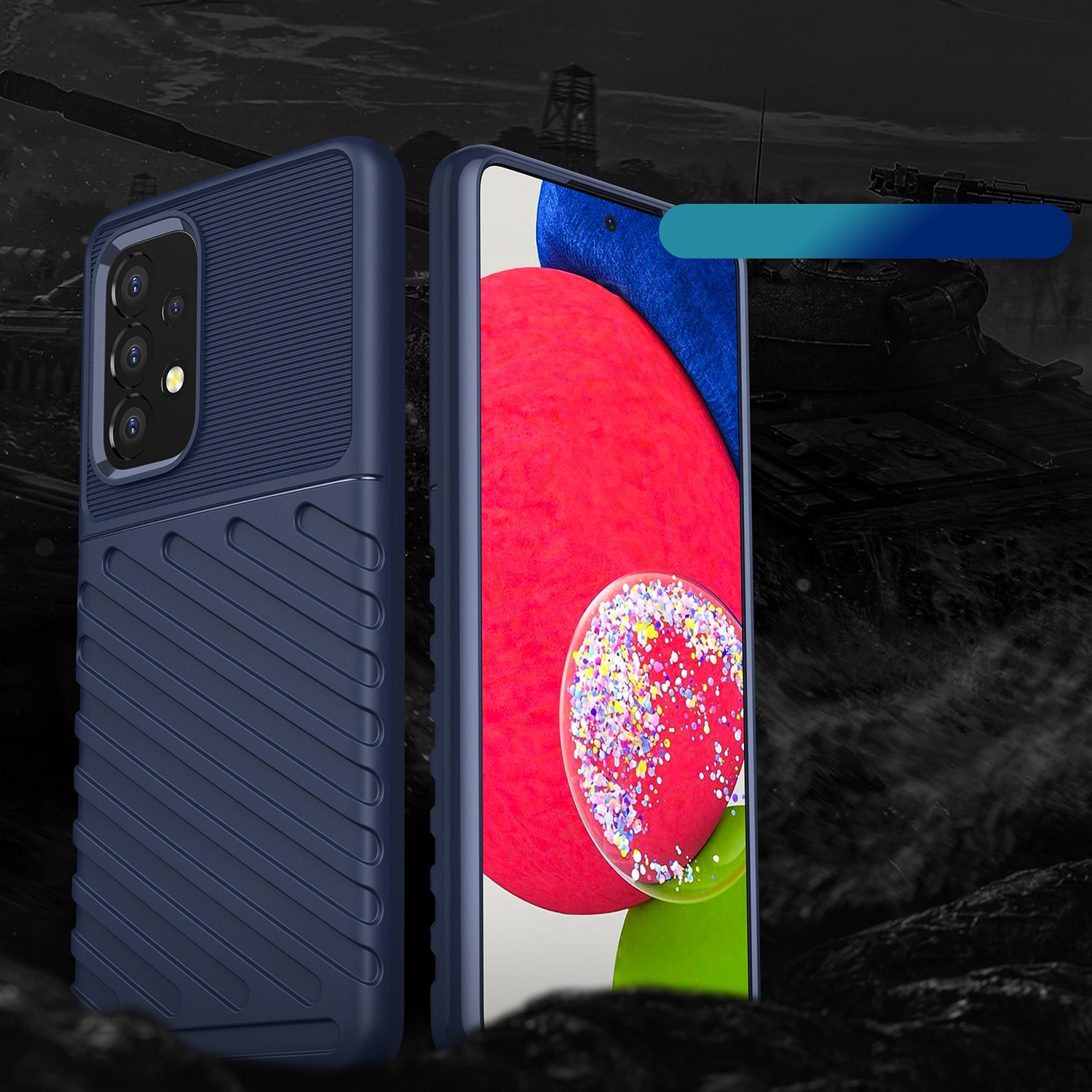 Thunder Case fleksibelt pansredeksel for Samsung Galaxy A53 5G blå