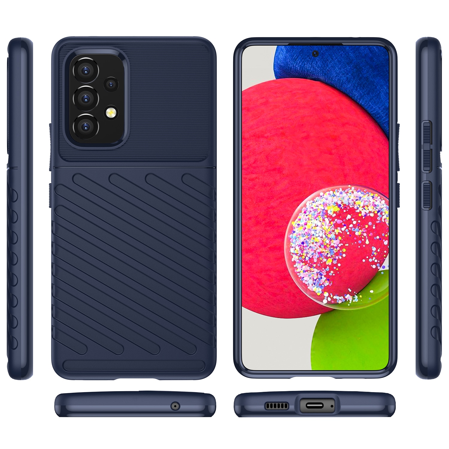 Thunder Case fleksibelt pansredeksel for Samsung Galaxy A53 5G blå