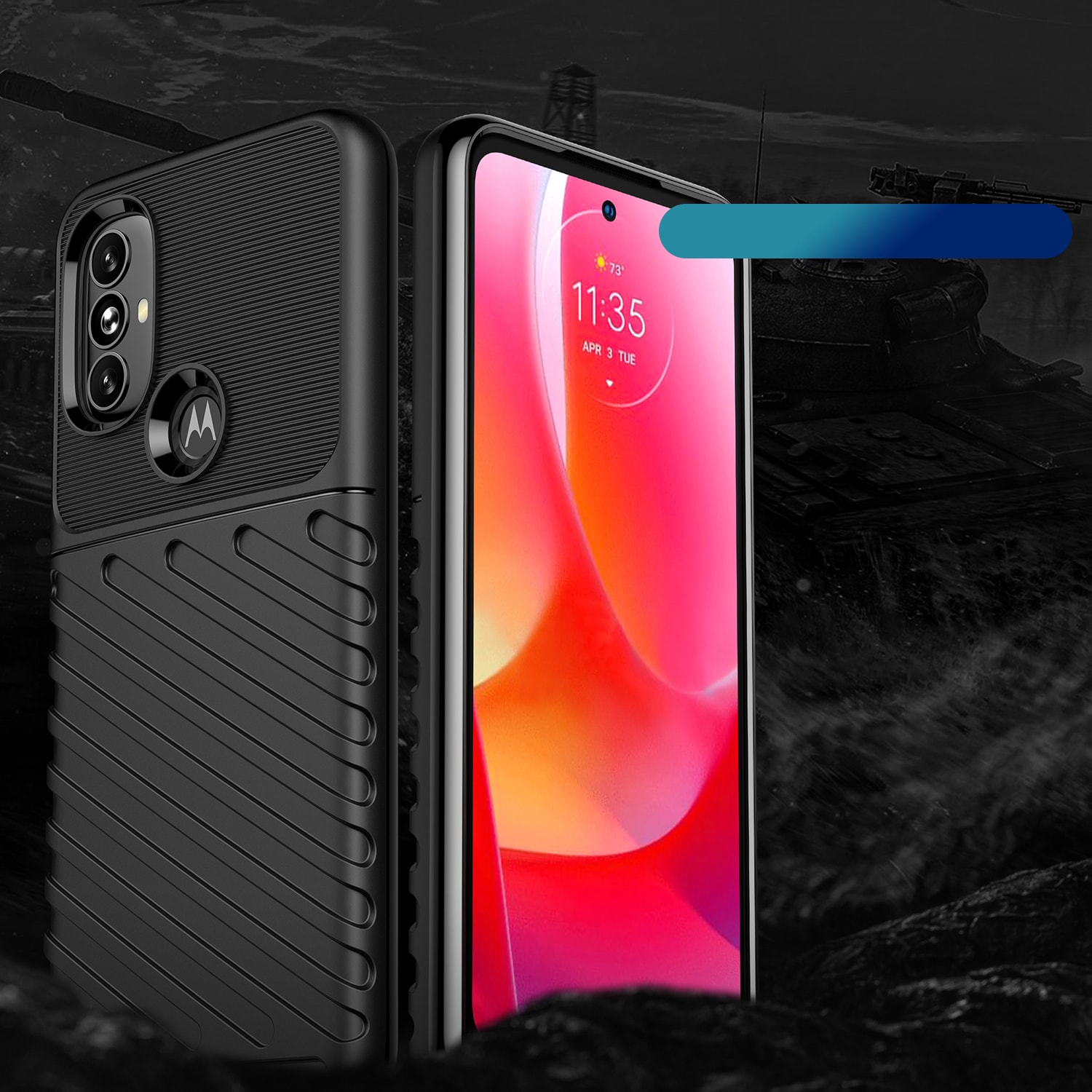Thunder Case fleksibelt pansredeksel for Motorola Moto G Power 2022 svart
