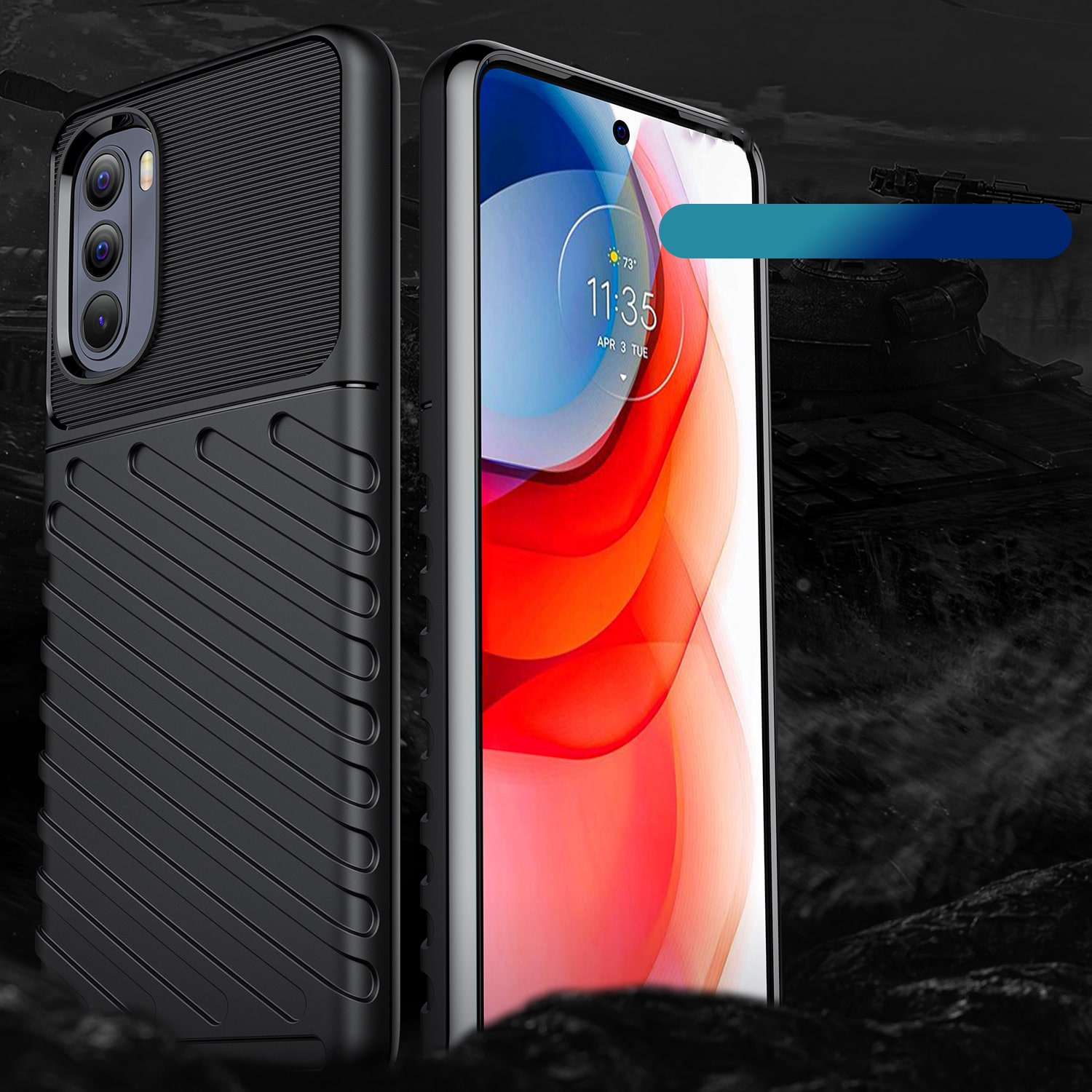 Thunder Case fleksibelt pansredeksel for Motorola Moto G Stylus 2022 svart