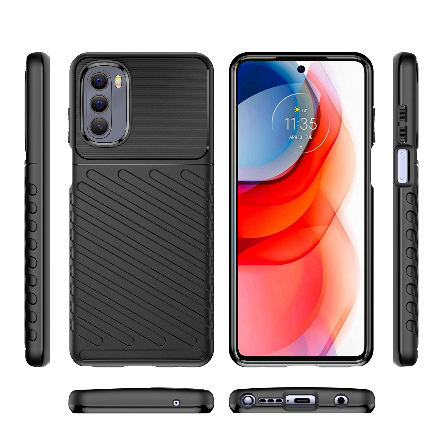 Thunder Case fleksibelt pansredeksel for Motorola Moto G Stylus 2022 svart