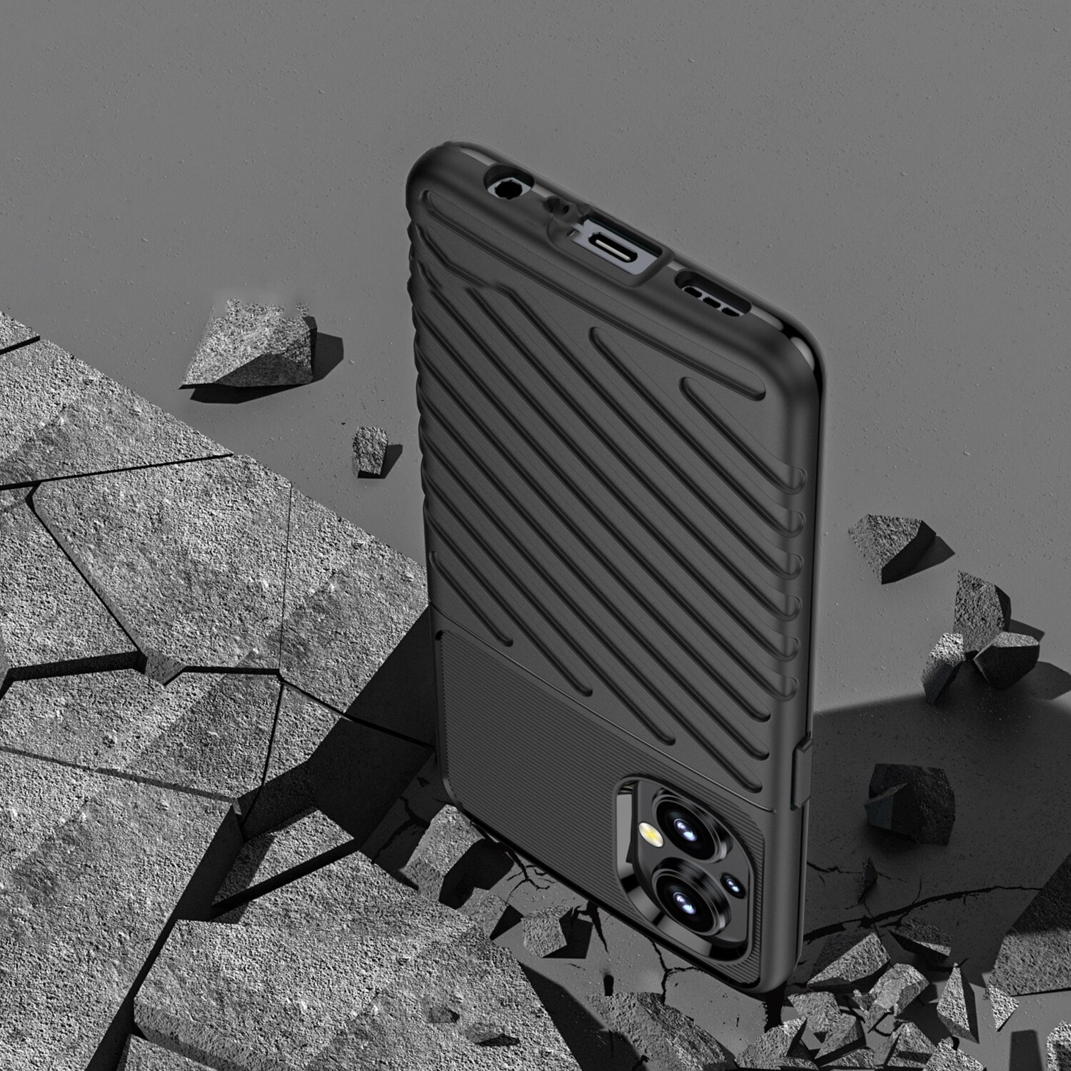 Thunder Case fleksibelt pansredeksel for OnePlus Nord N20 5G svart