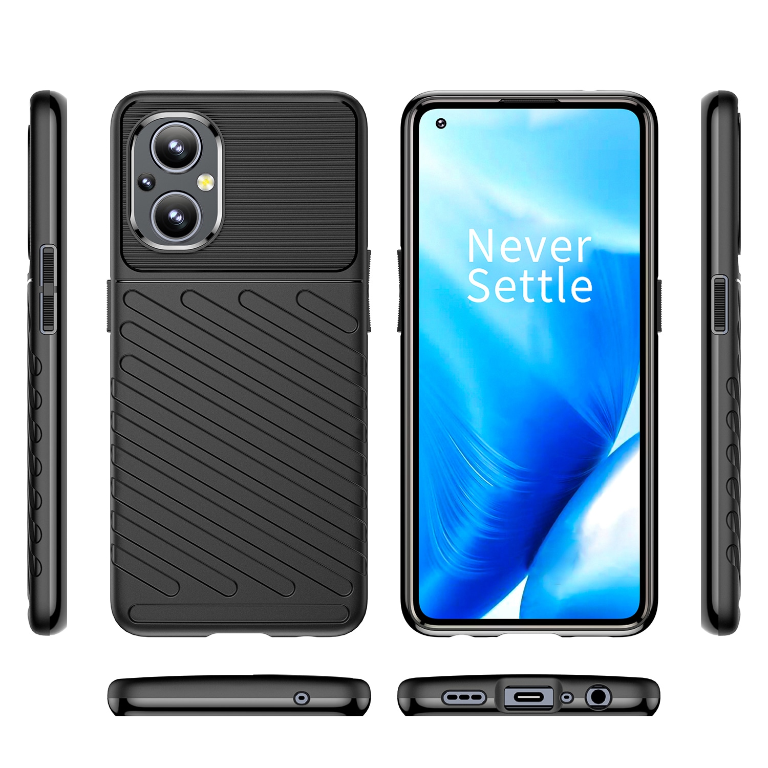 Thunder Case fleksibelt pansredeksel for OnePlus Nord N20 5G svart