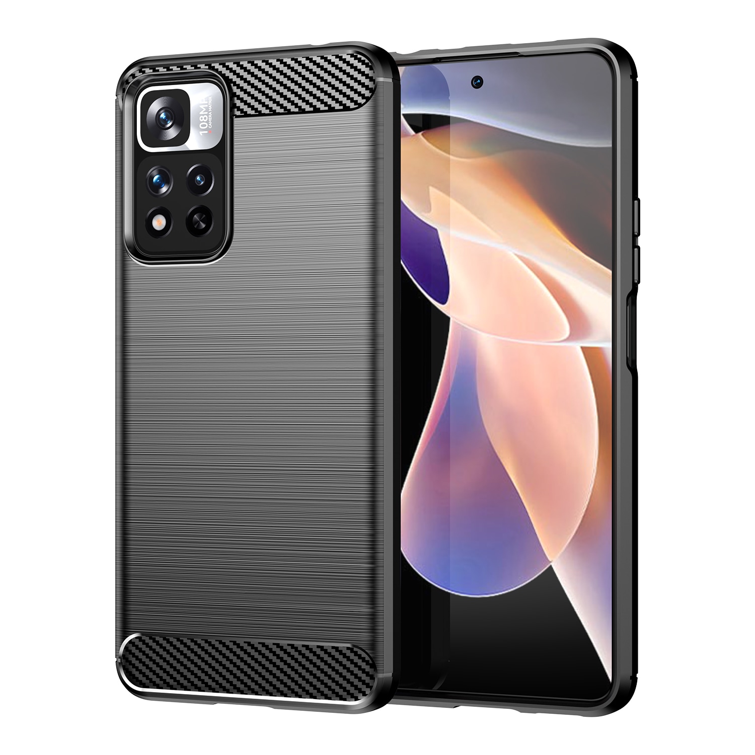 Carbon Case fleksibelt deksel Xiaomi Redmi Note 11 Pro + 5G / 11 Pro 5G / Mi11i / Poco X4 NFC svart