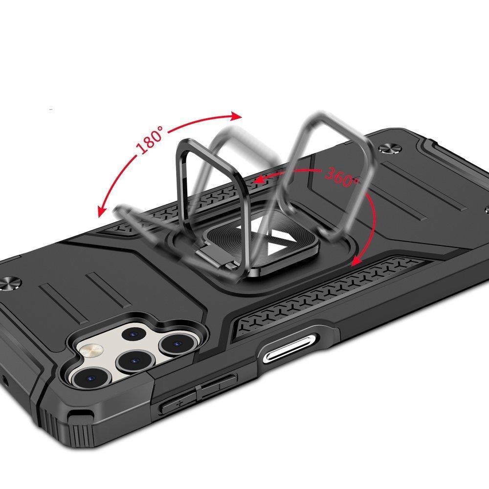 Wozinsky Ring Armor Tough Hybrid-deksel + magnetisk montering for Samsung Galaxy A13 5G svart