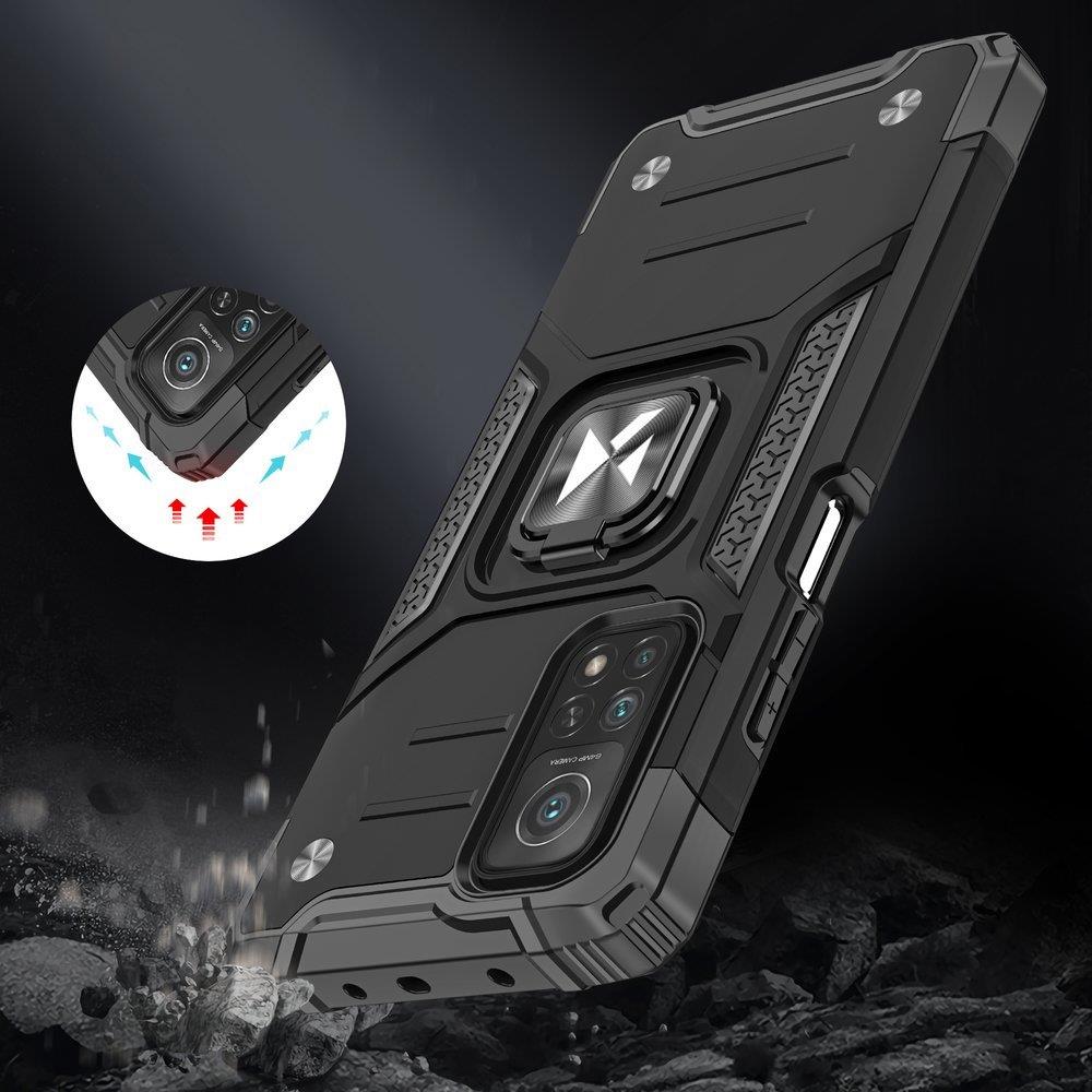 Wozinsky Ring Armor tøft hybriddeksel + magnetisk holder for Samsung Galaxy A03s blå