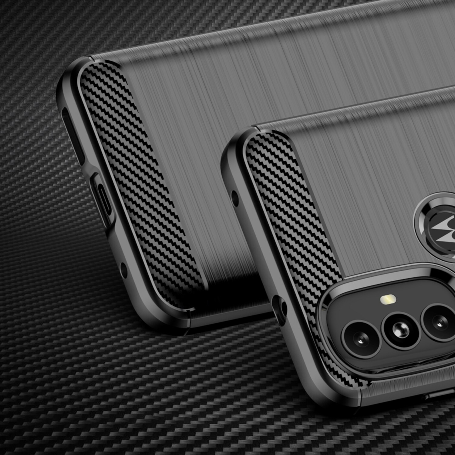 Carbon Case Fleksibelt deksel Motorola Moto G Power 2022 svart
