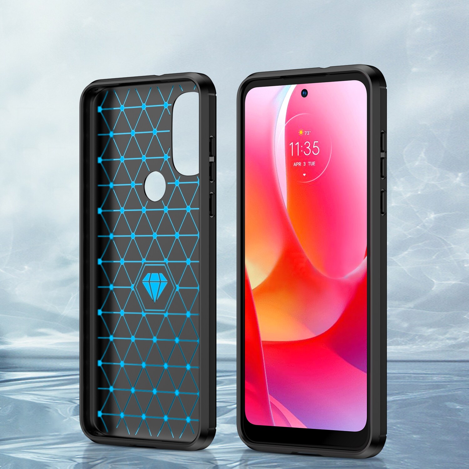 Carbon Case Fleksibelt deksel Motorola Moto G Power 2022 svart