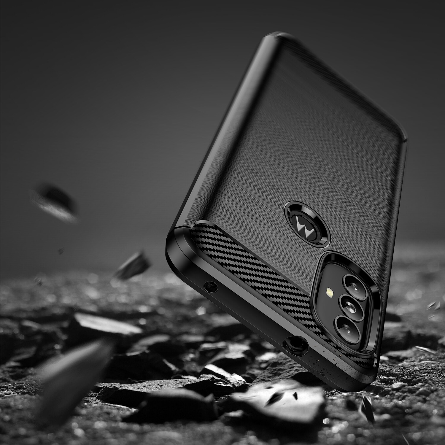 Carbon Case Fleksibelt deksel Motorola Moto G Power 2022 svart