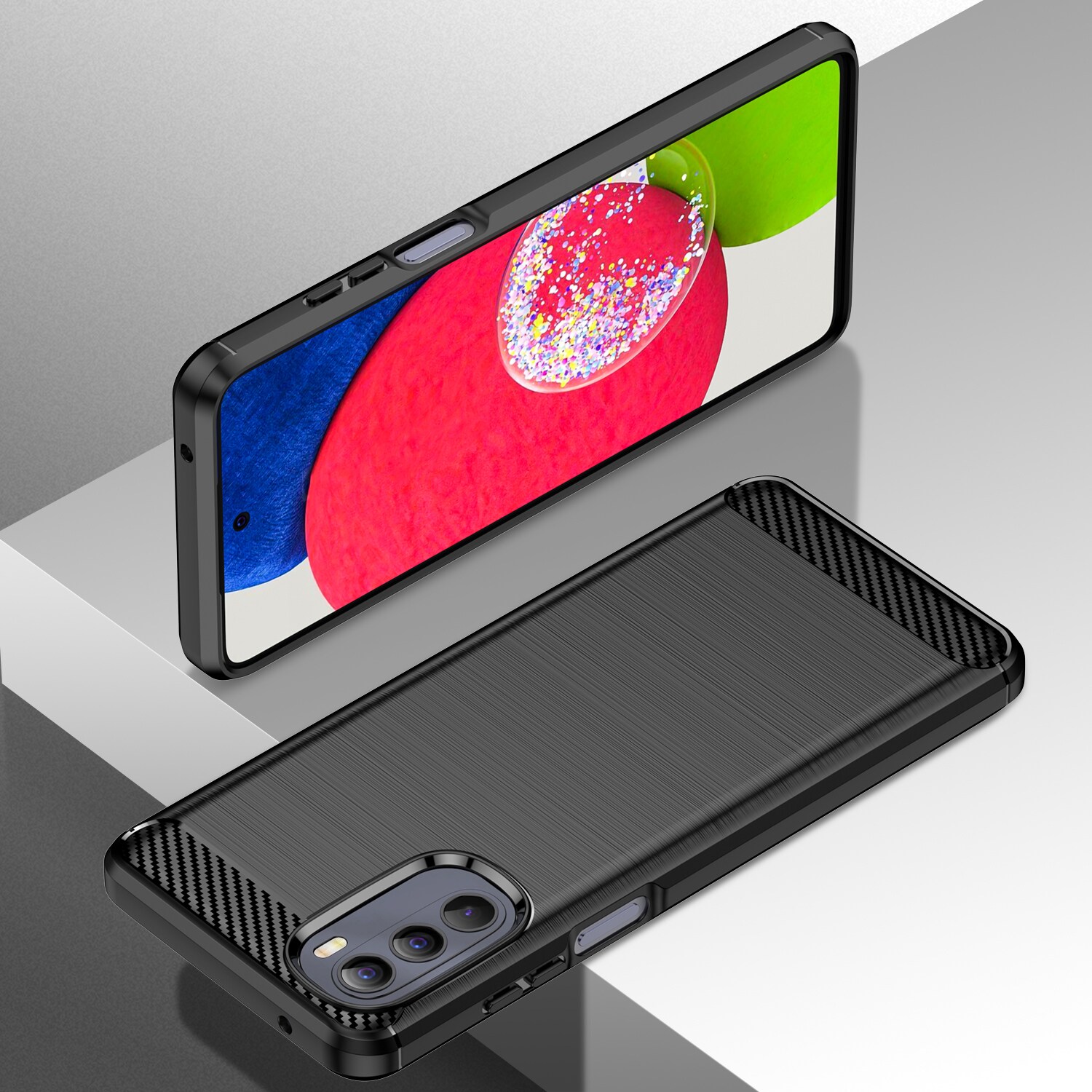 Carbon Case fleksibelt deksel for Motorola Moto G Stylus 2022 svart