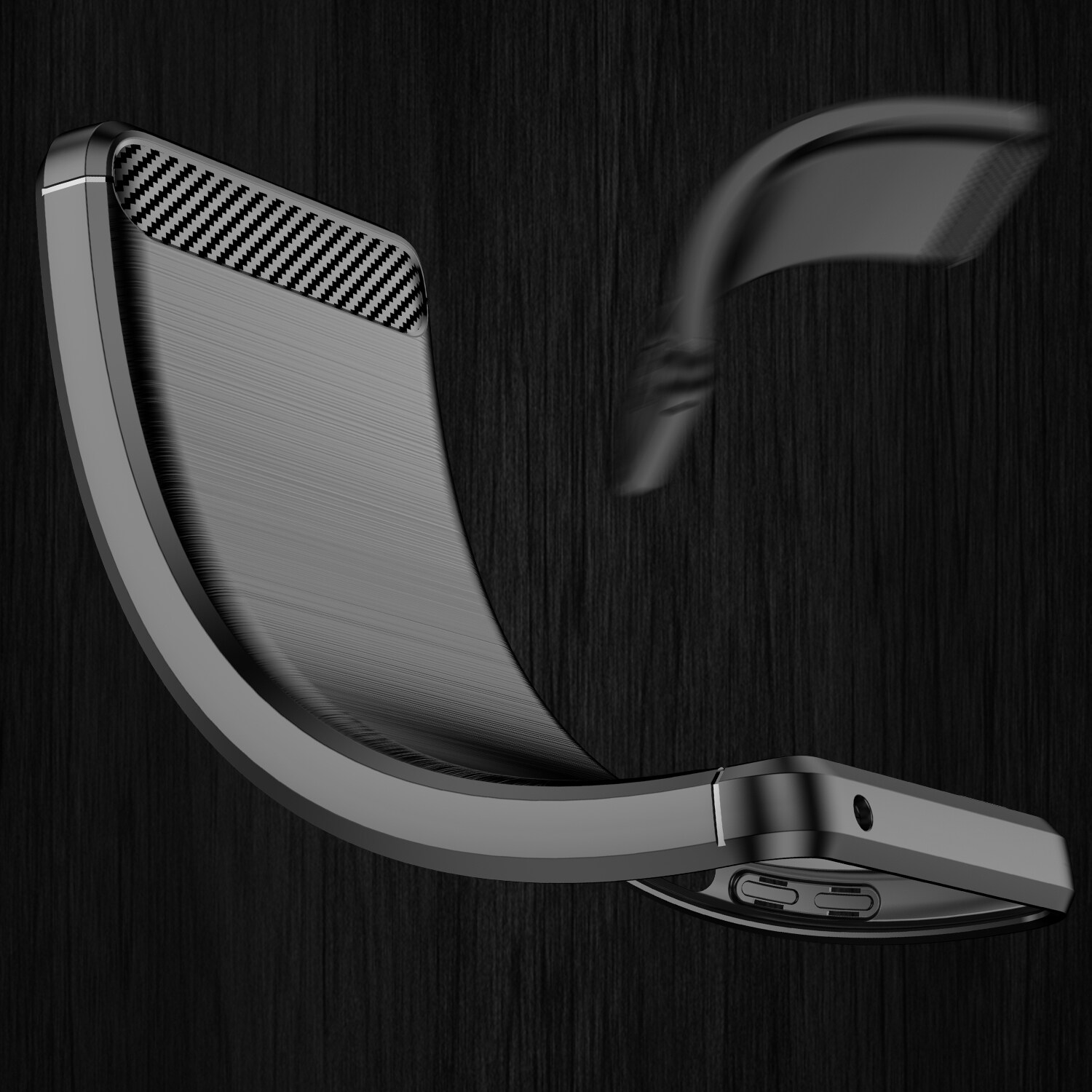 Carbon Case fleksibelt deksel for Motorola Moto G Stylus 2022 svart