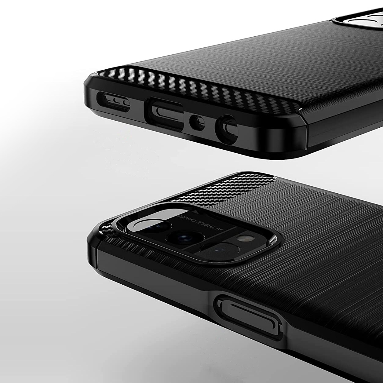 Carbon Case Fleksibelt deksel for OnePlus Nord N200 5G svart