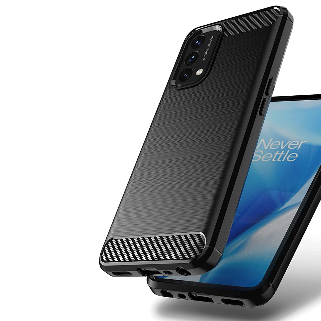 Carbon Case Fleksibelt deksel for OnePlus Nord N200 5G svart