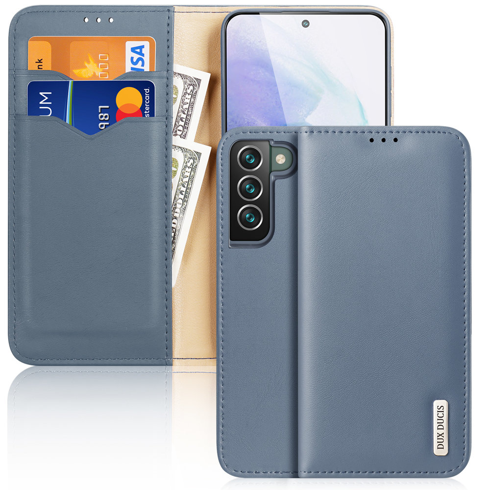 Dux Ducis Hivo Leather Flip Cover Wallet for Cards & Documents Samsung Galaxy S22+ Blue
