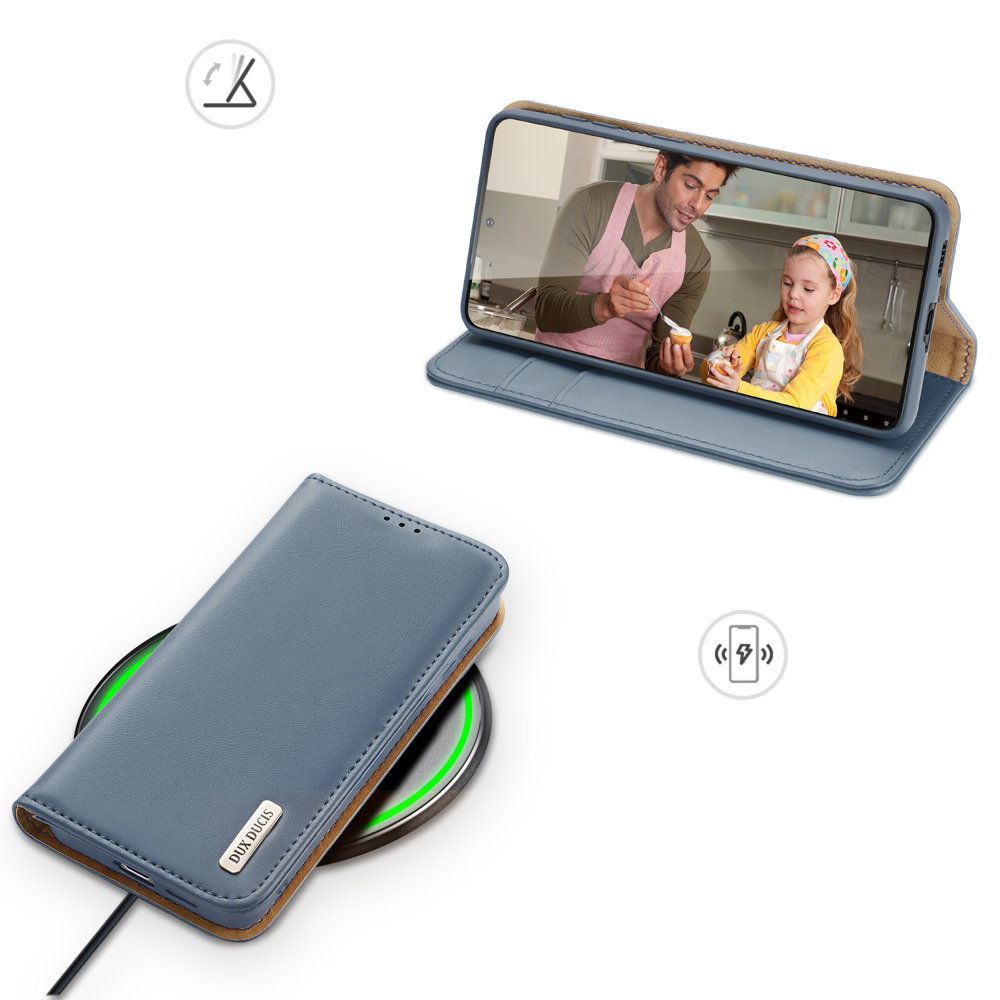 Dux Ducis Hivo Leather Flip Cover Wallet for Cards & Documents Samsung Galaxy S22+ Blue