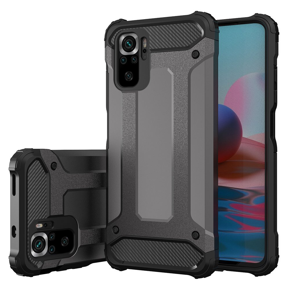 Hybrid Armor Case Tough Rugged Cover for Xiaomi Poco M4 Pro 5G svart