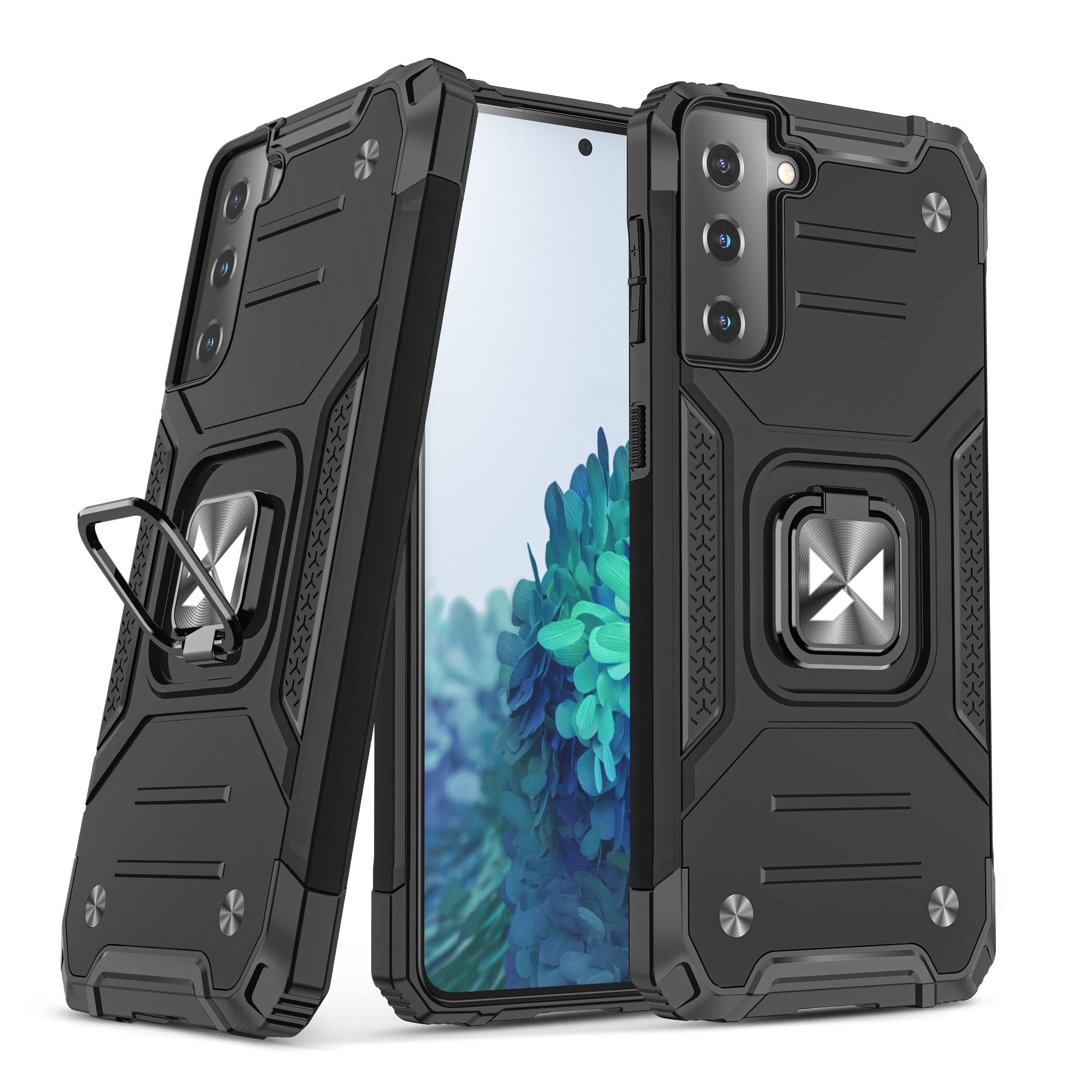 Wozinsky Ring Armor Tough Hybrid-deksel + magnetisk montering for Samsung Galaxy S22 Ultra gull