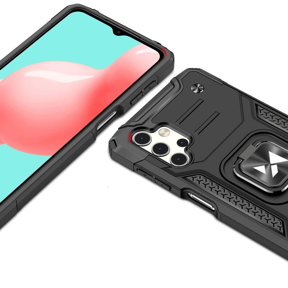 Wozinsky Ring Armor tøft hybriddeksel + magnetisk holder for Samsung Galaxy A73 rød