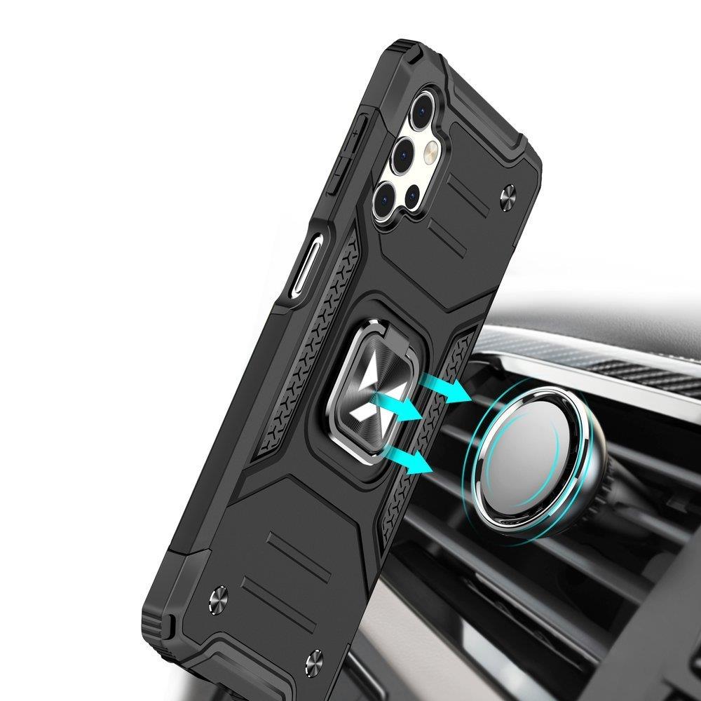 Wozinsky Ring Armor tøft hybriddeksel + magnetisk holder for Samsung Galaxy A73 rød