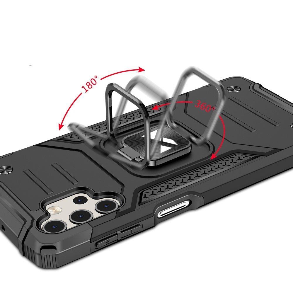 Wozinsky Ring Armor tøft hybriddeksel + magnetisk holder for Samsung Galaxy A73 svart