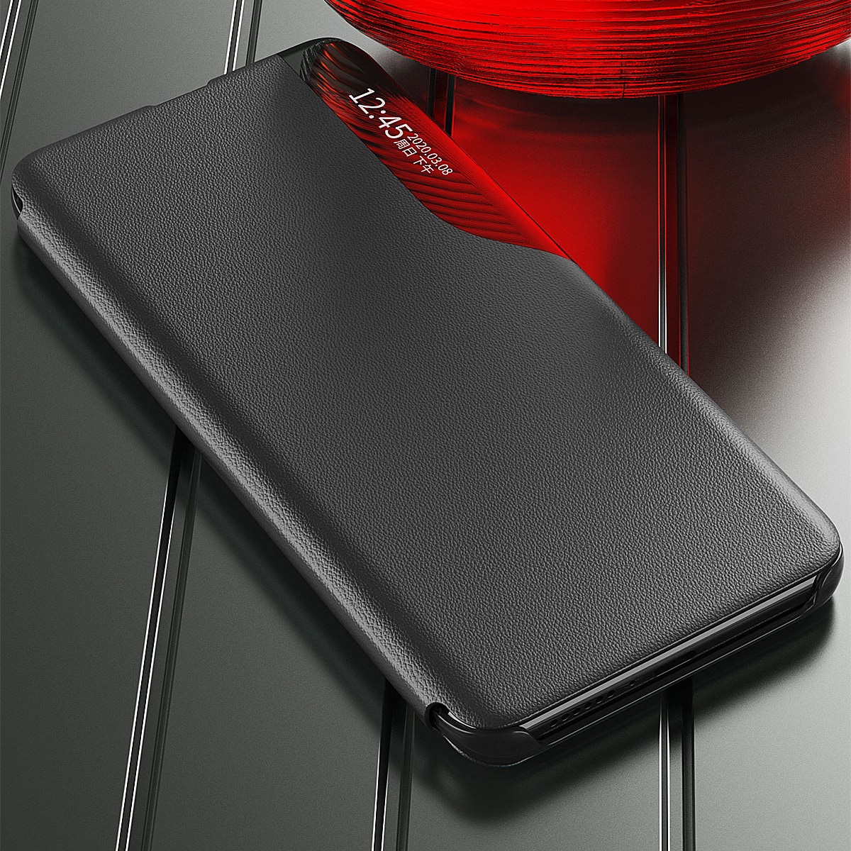 Eco Leather View Case etui med flipdeksel og stativ for Samsung Galaxy S22+ (S22 Plus) blå