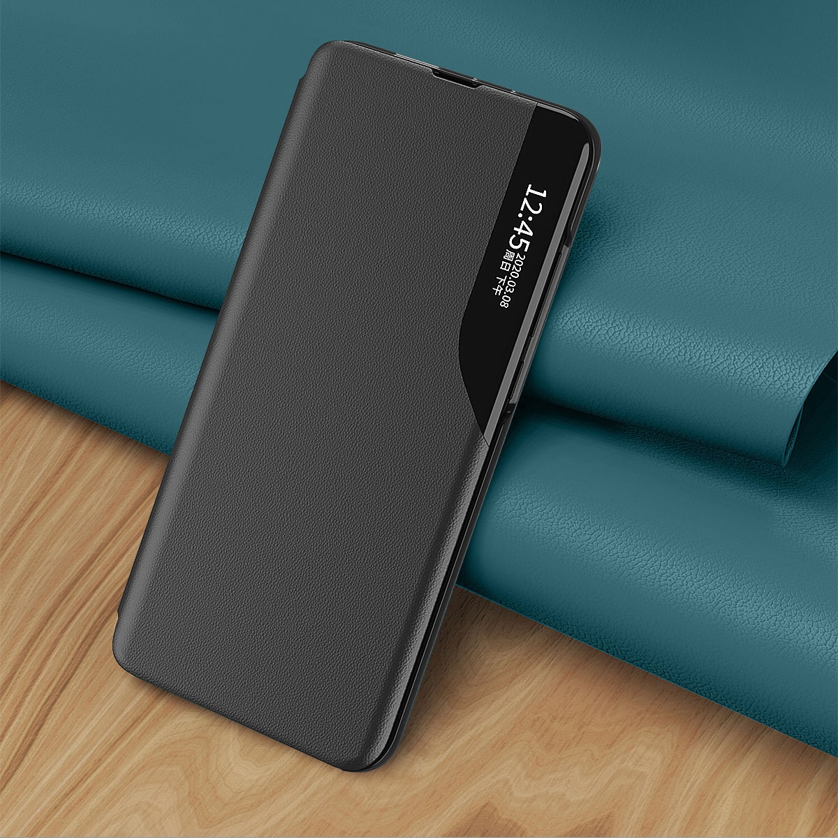 Eco Leather View Case etui med flipdeksel og stativ for Samsung Galaxy S22+ (S22 Plus) blå