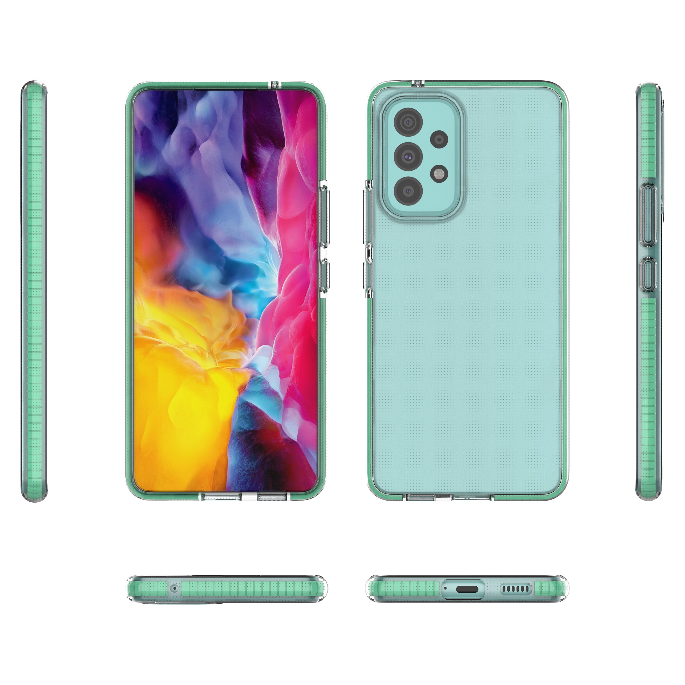 Vårdeksel gel TPU-deksel med farget ramme for Samsung Galaxy A73 svart