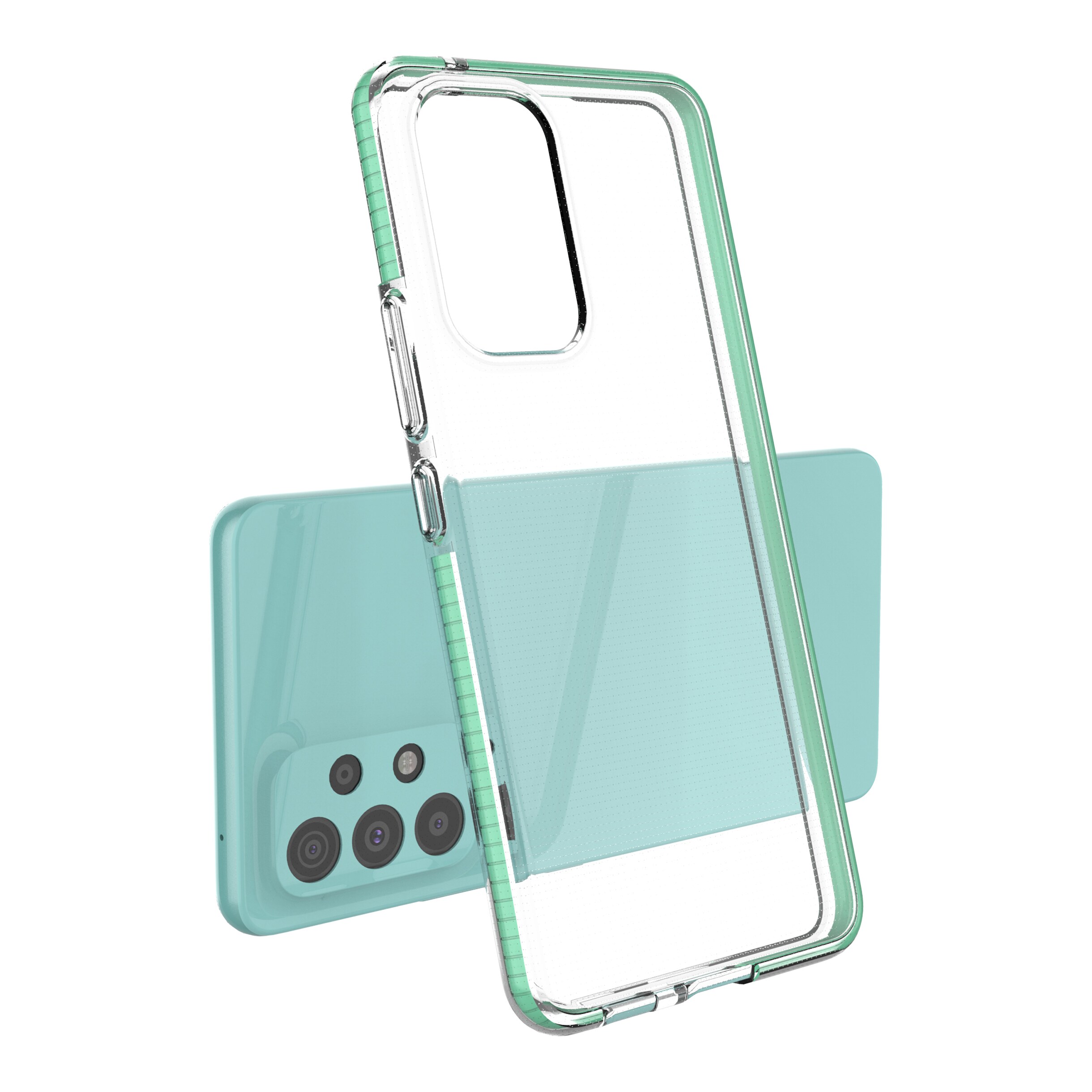 Vårdeksel gel TPU-deksel med farget ramme for Samsung Galaxy A73 svart