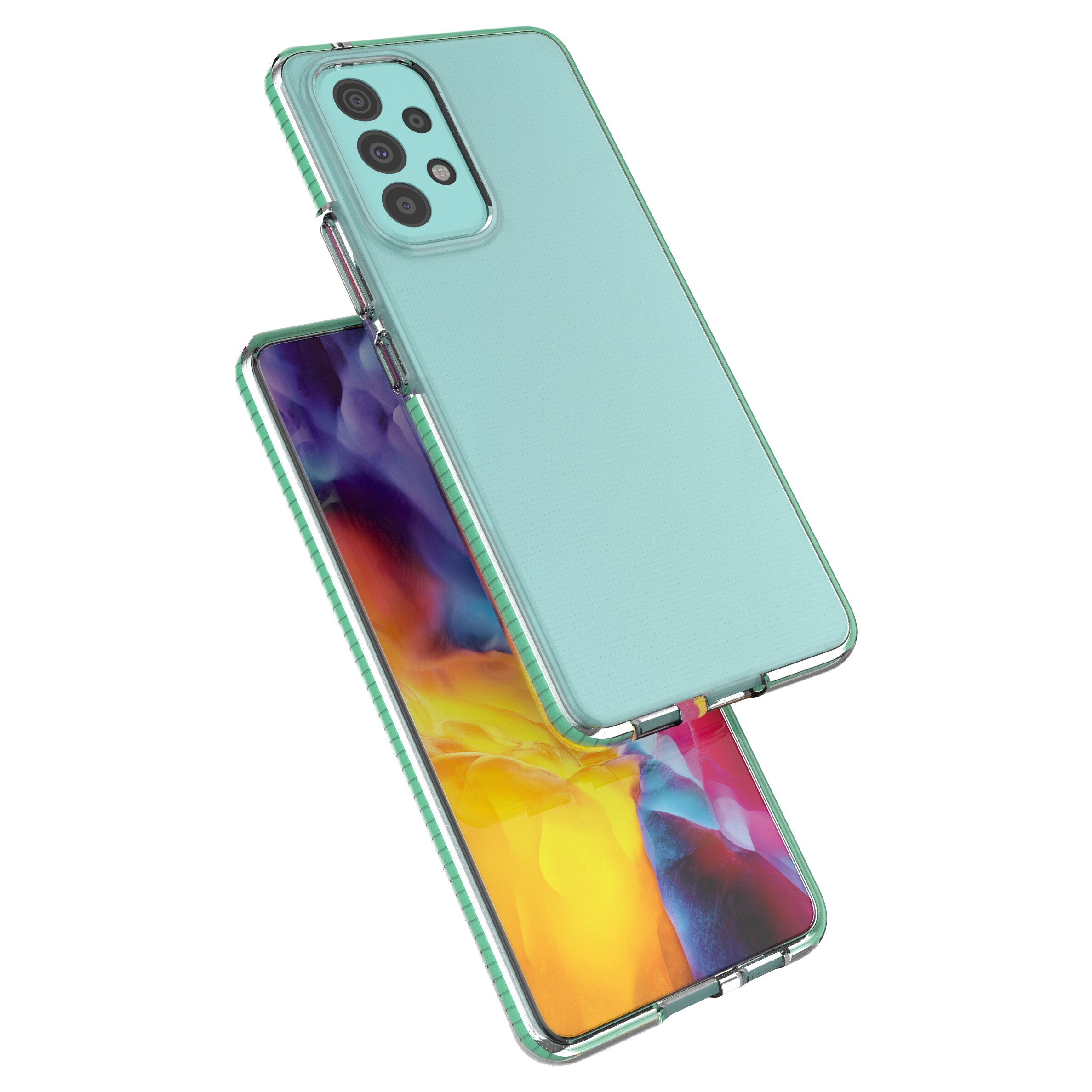Vårdeksel gel TPU-deksel med farget ramme for Samsung Galaxy A73 svart