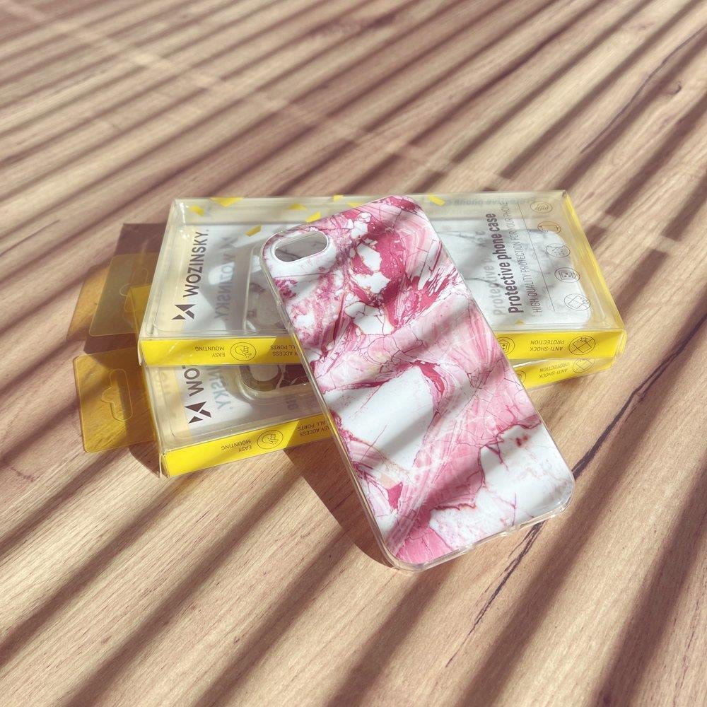 Wozinsky Marble TPU-deksel gel marmor for Samsung Galaxy A03s (166.5) rosa