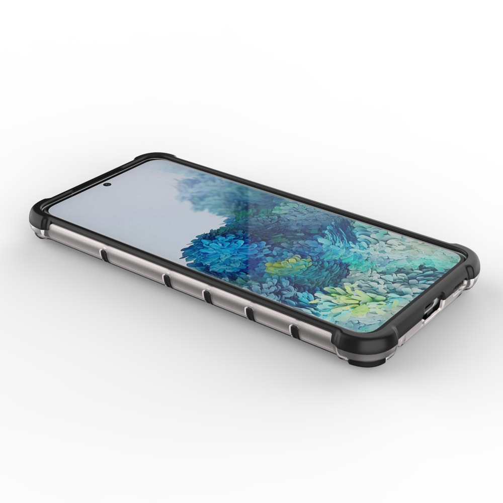 Honeycomb-etui pansrede deksel med en gelramme for Samsung Galaxy S22 + (S22 Plus) svart