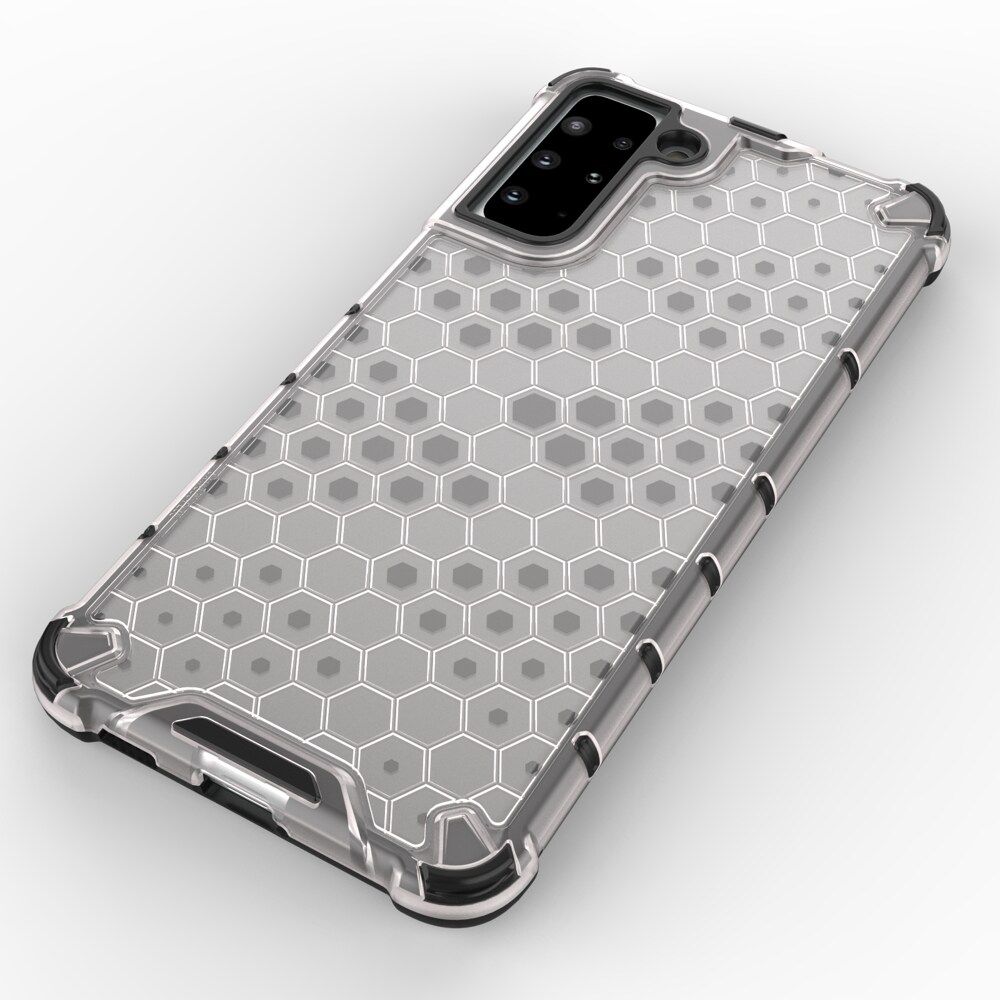Honeycomb-etui pansrede deksel med en gelramme for Samsung Galaxy S22 + (S22 Plus) svart