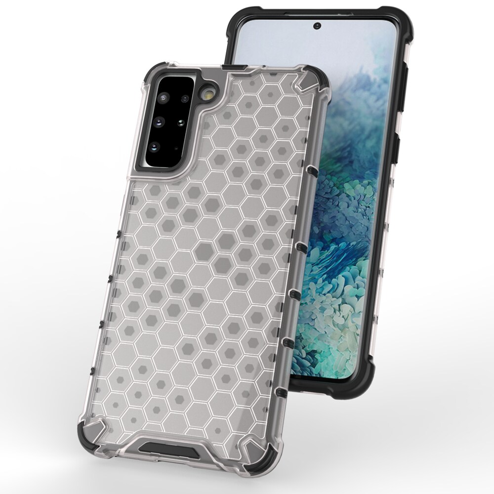 Honeycomb-etui pansrede deksel med en gelramme for Samsung Galaxy S22 + (S22 Plus) svart