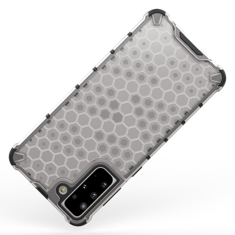 Honeycomb-etui pansrede deksel med en gelramme for Samsung Galaxy S22 + (S22 Plus) blå
