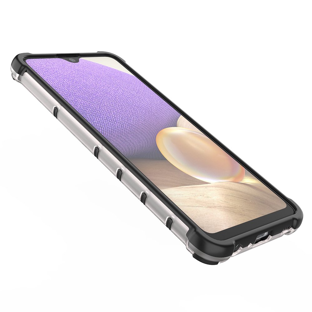 Honeycomb-etui pansret deksel med gelramme for Samsung Galaxy A03s (166.5) svart