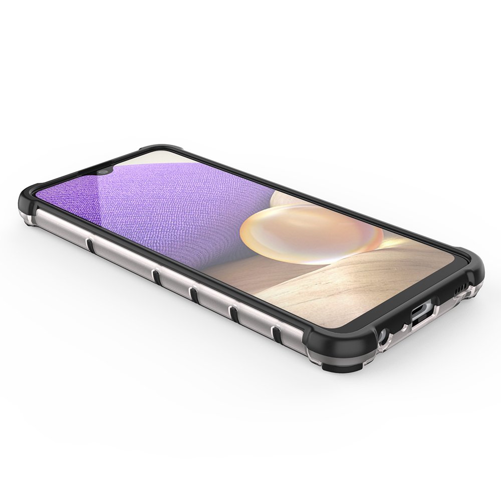 Honeycomb-etui pansret deksel med gelramme for Samsung Galaxy A03s (166.5) svart