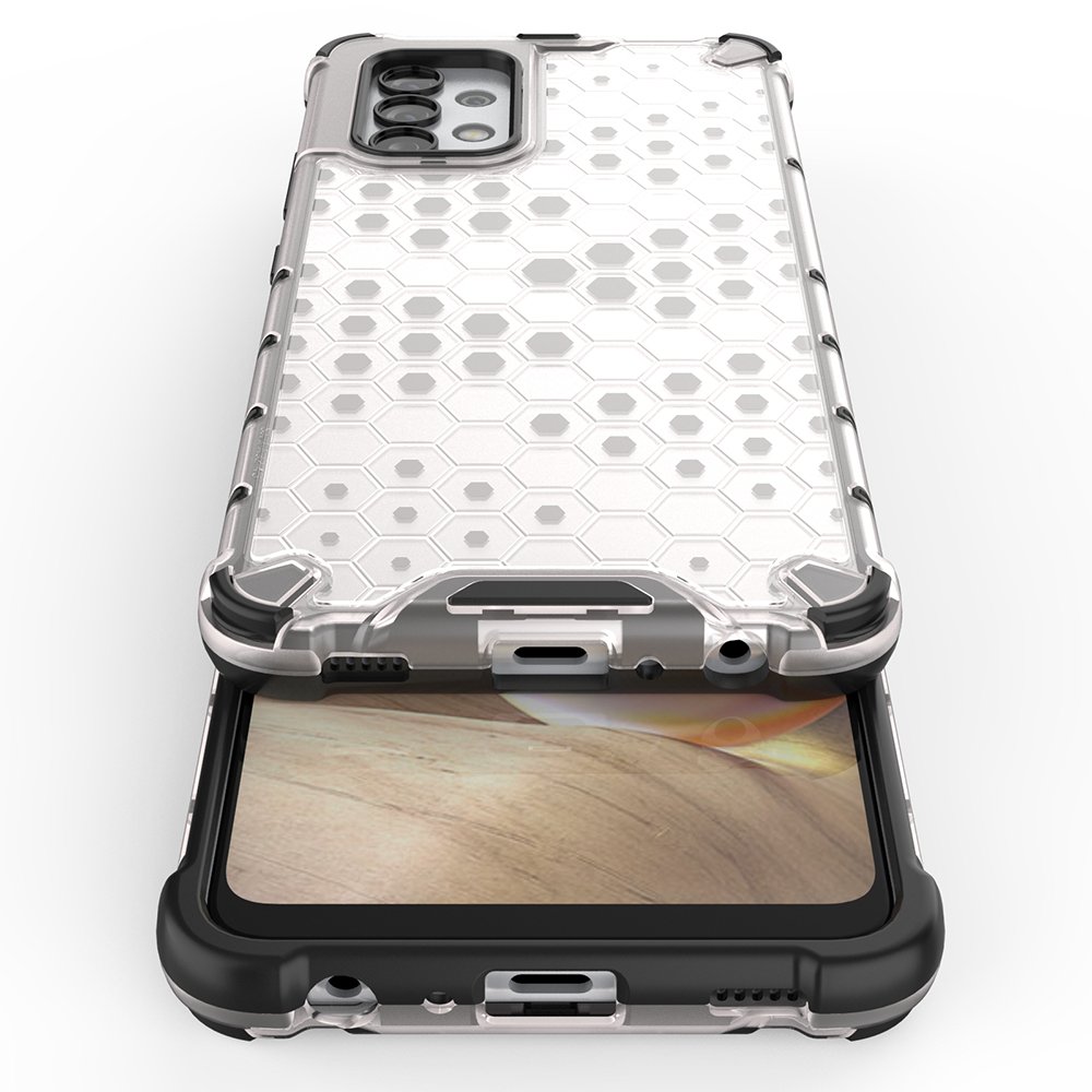 Honeycomb-etui pansret deksel med gelramme for Samsung Galaxy A03s (166.5) blå