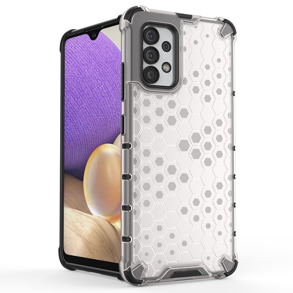 Honeycomb-etui pansret deksel med gelramme for Samsung Galaxy A03s (166.5) blå