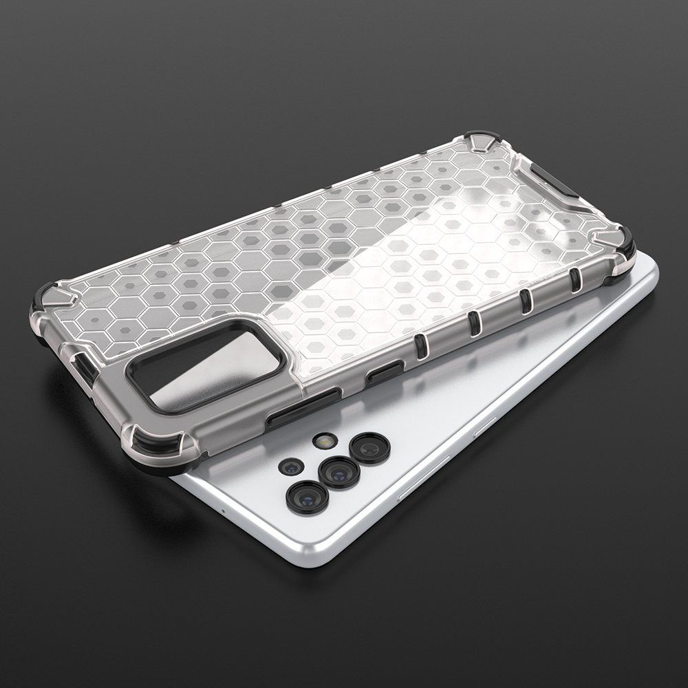 Honeycomb-etui pansret deksel med gelramme for Samsung Galaxy A03s (166.5) blå