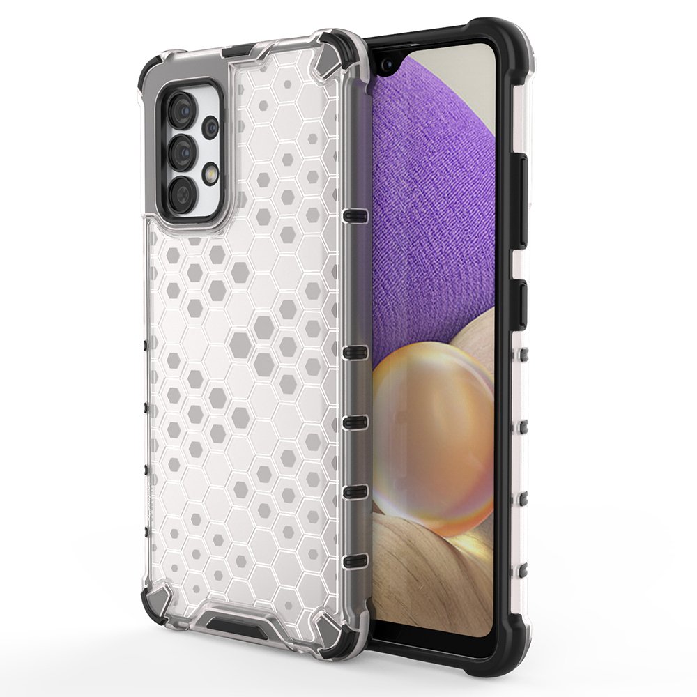 Honeycomb-etui pansrede deksel med en gelramme for Samsung Galaxy A13 5G gjennomsiktig