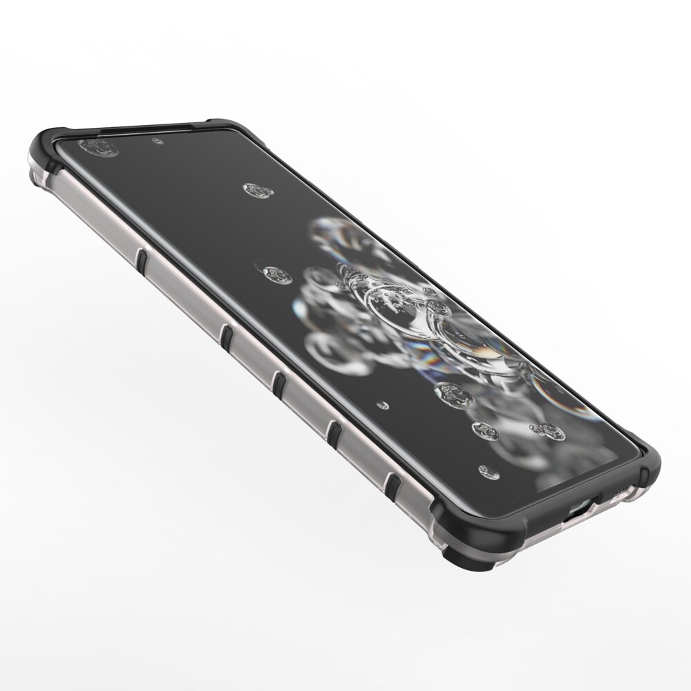 Honeycomb-etui pansrede deksel med en gelramme for Samsung Galaxy S22 Ultra blå