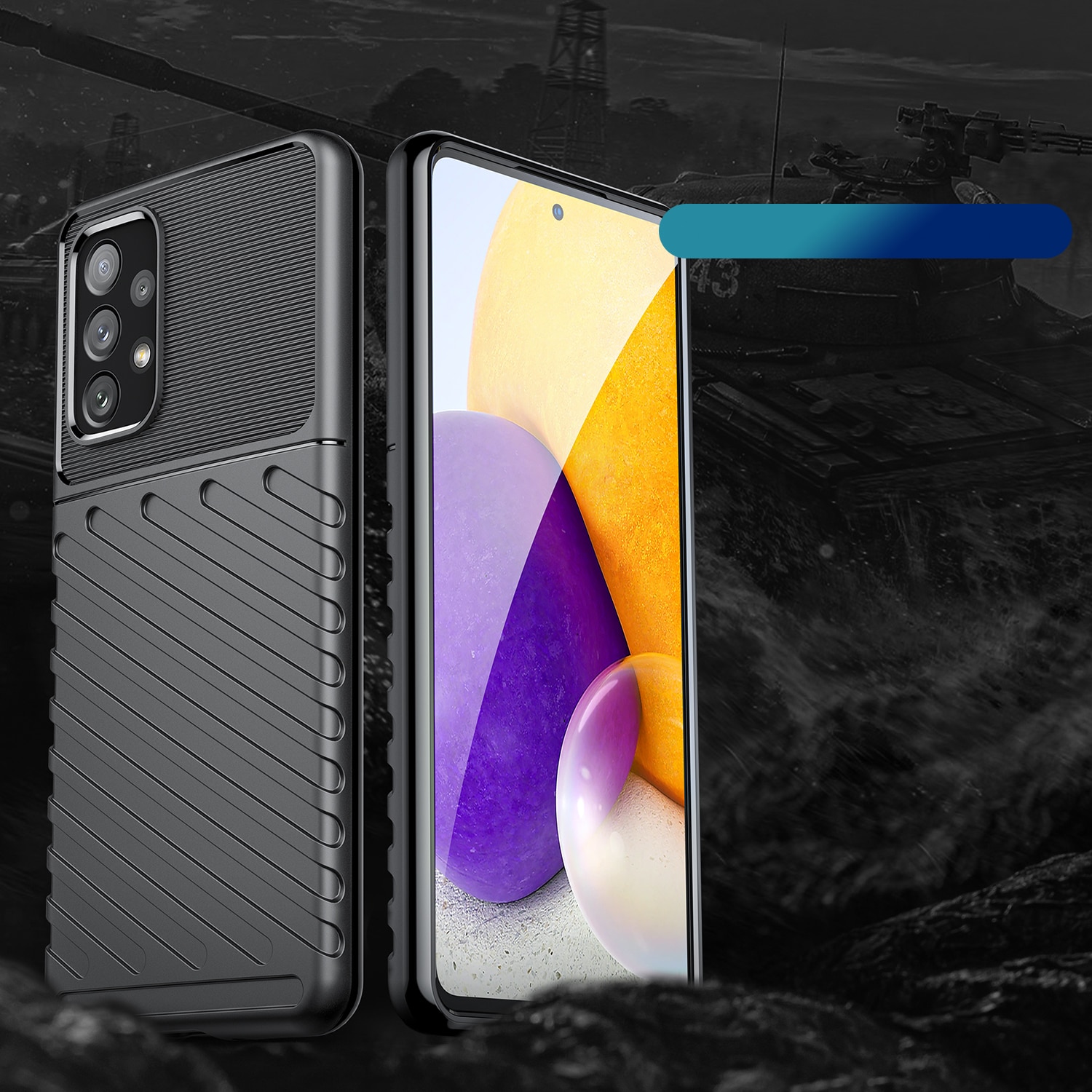 Thunder Case fleksibelt pansredeksel for Samsung Galaxy A73 svart
