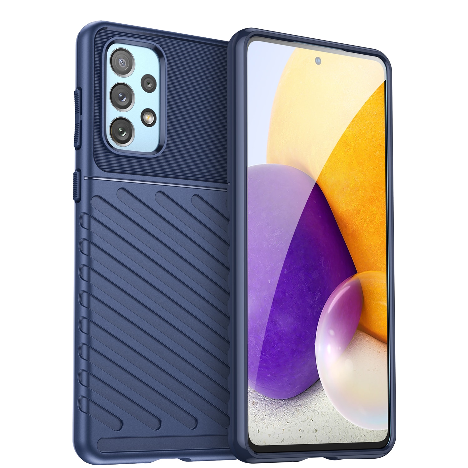 Thunder Case fleksibelt pansredeksel for Samsung Galaxy A73 blå