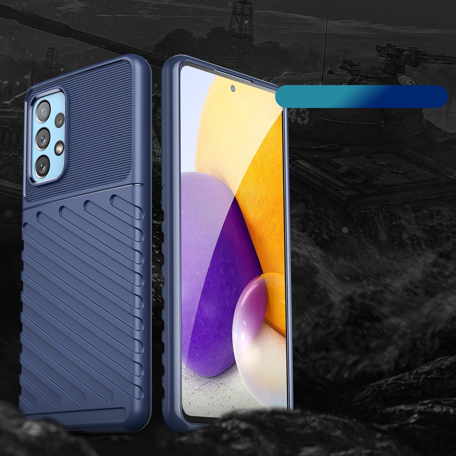 Thunder Case fleksibelt pansredeksel for Samsung Galaxy A73 blå