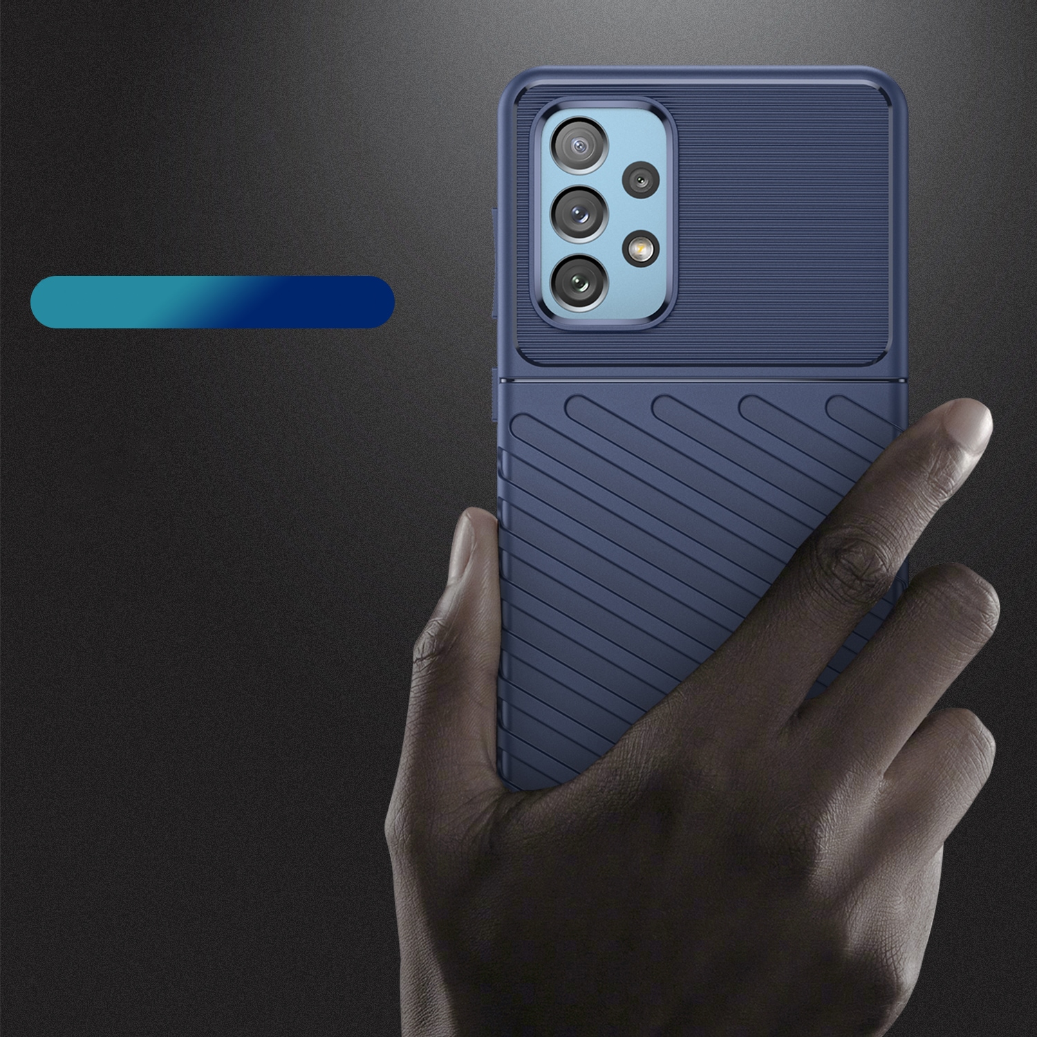 Thunder Case fleksibelt pansredeksel for Samsung Galaxy A73 blå