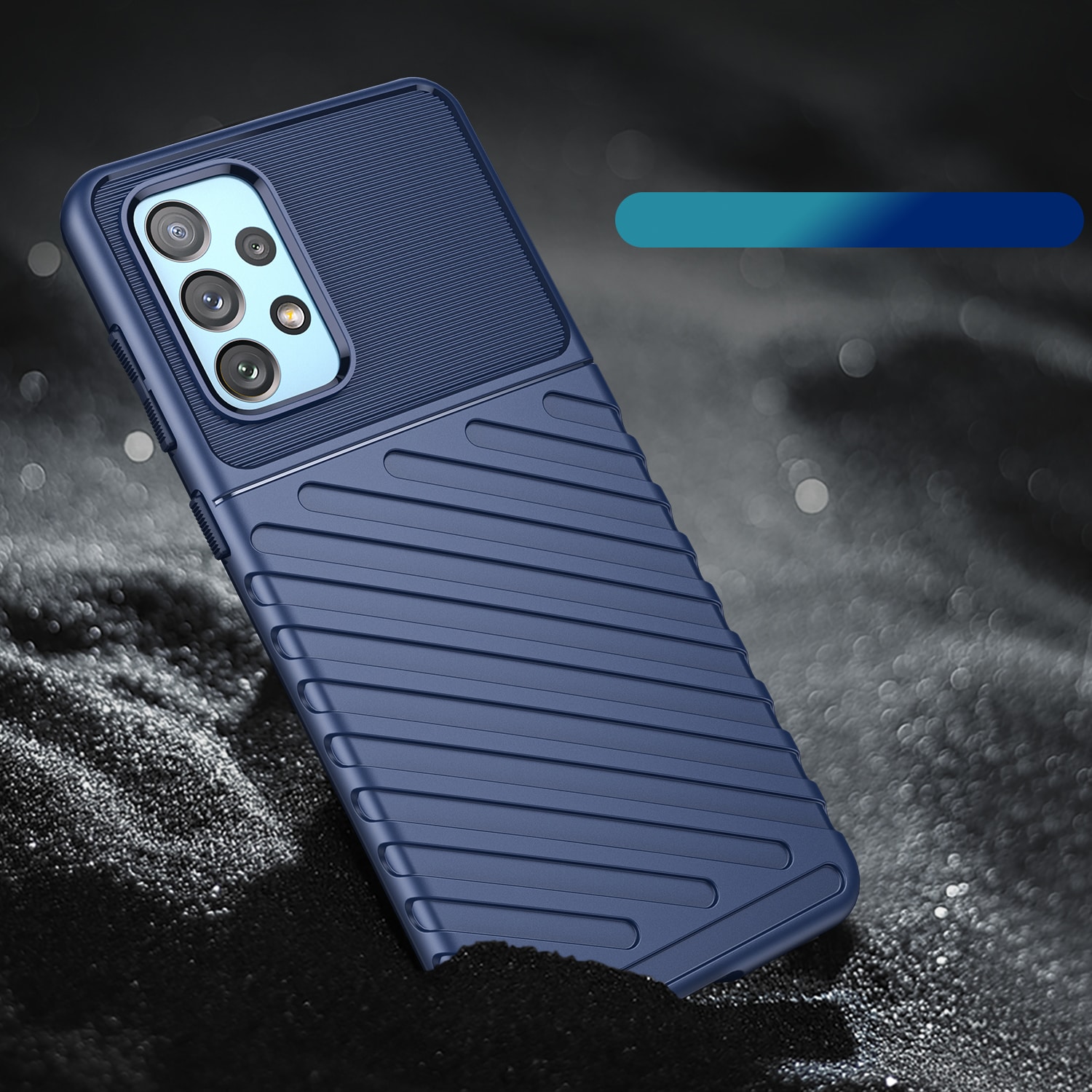 Thunder Case fleksibelt pansredeksel for Samsung Galaxy A73 blå